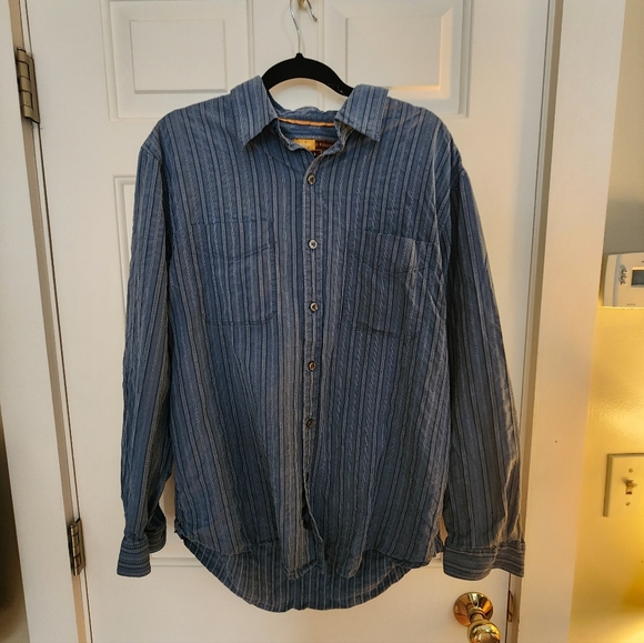 The Territory Ahead Reserve Silk Collared Button Shirt Size Large Blue - Picture 7 of 9